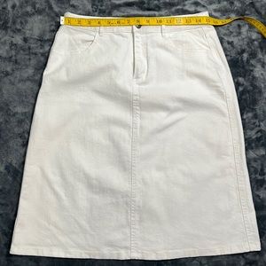 Christopher and Banks White Denim Skirt Size 8